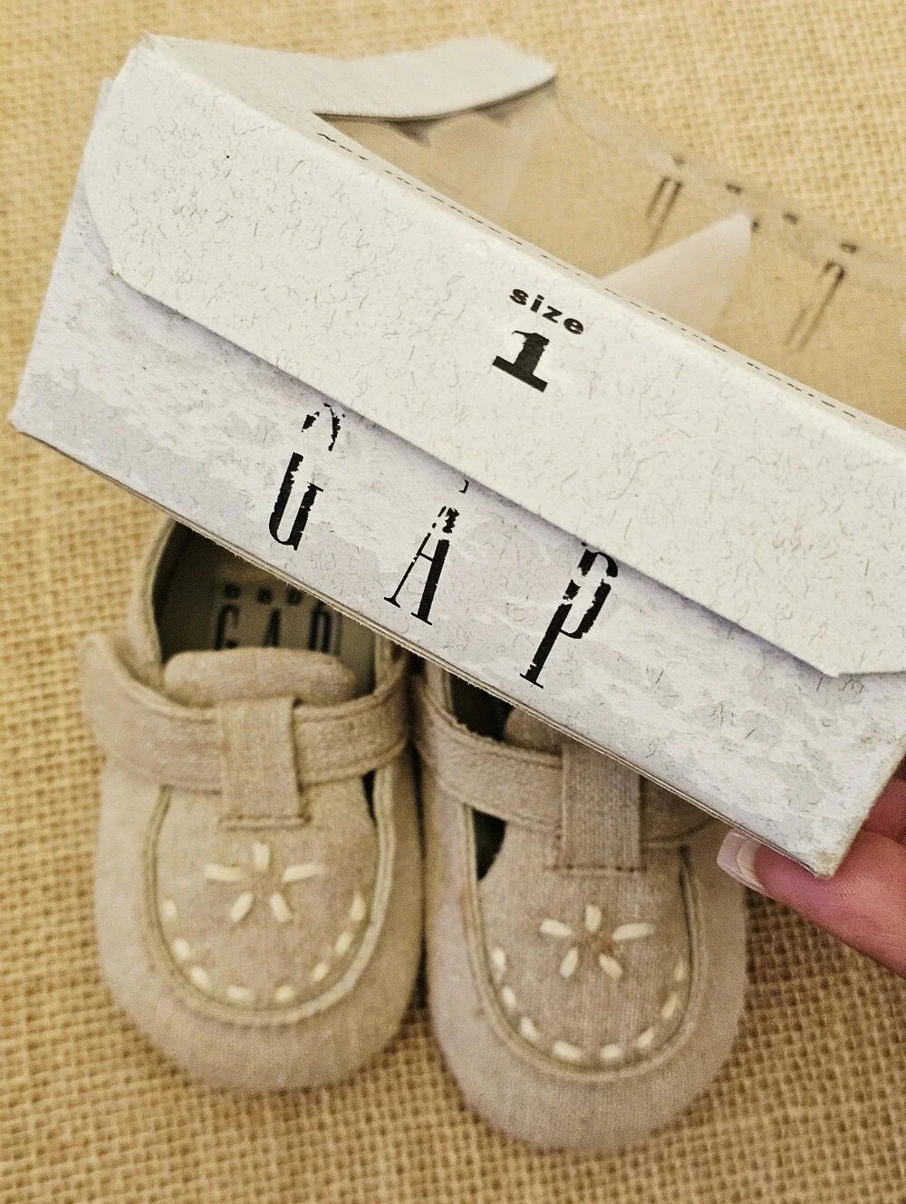 Vintage 90's Baby Gap Linen Shoes Size 1